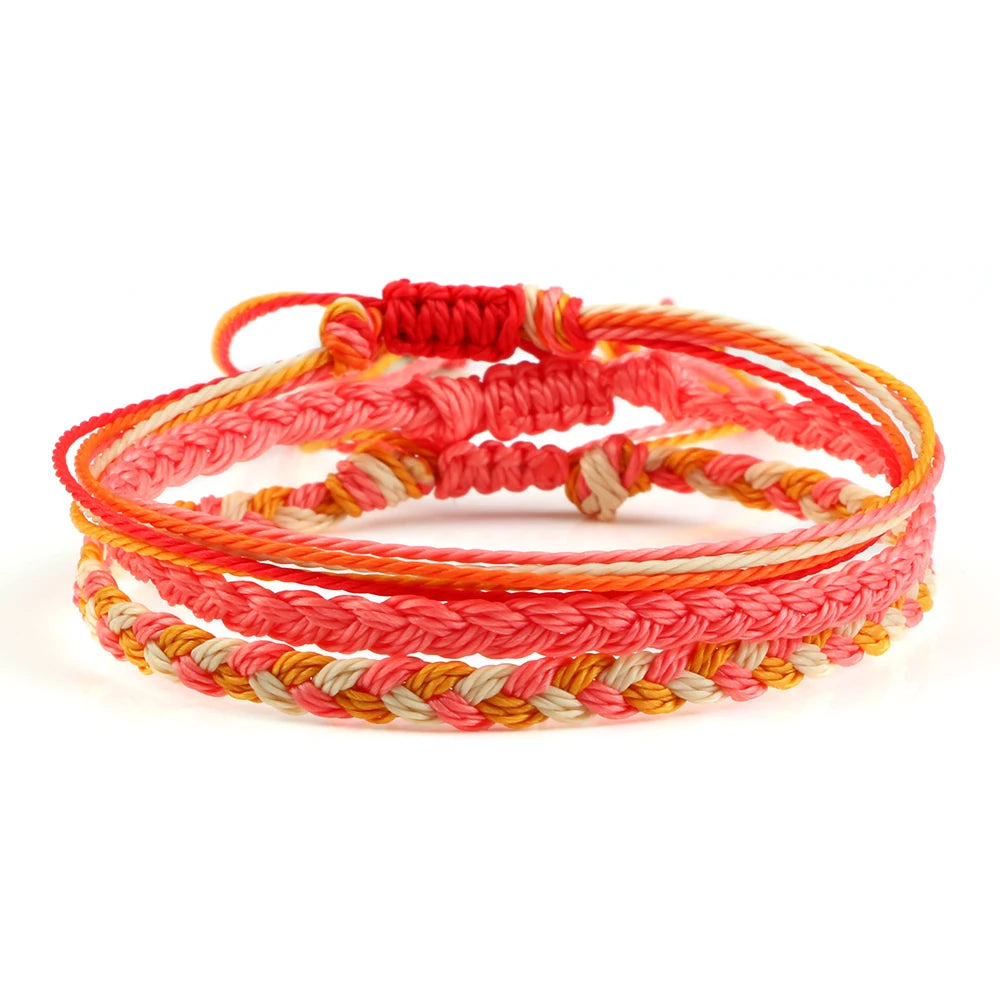 Multi Color Tibetan Buddhist Bracelet Women Men Lucky Charm in USA.