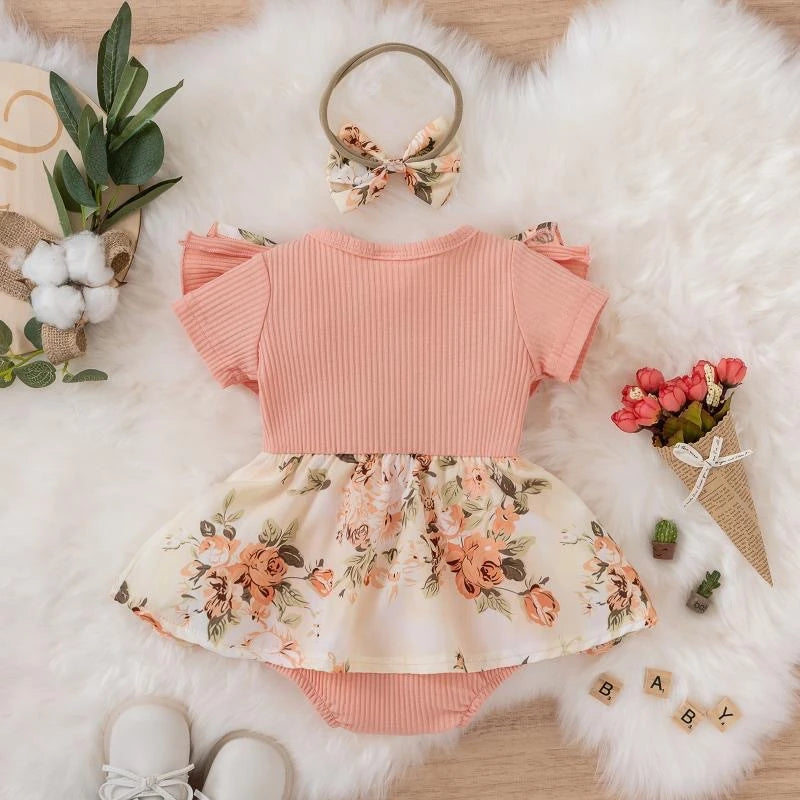 Jumpsuit Cotton Dress Newborn Floral Clothes in USA