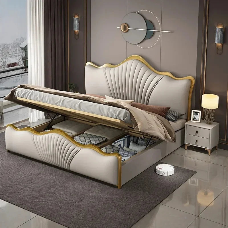 Queen Double Bed Modern Frame Double Bed Boys Sleeping