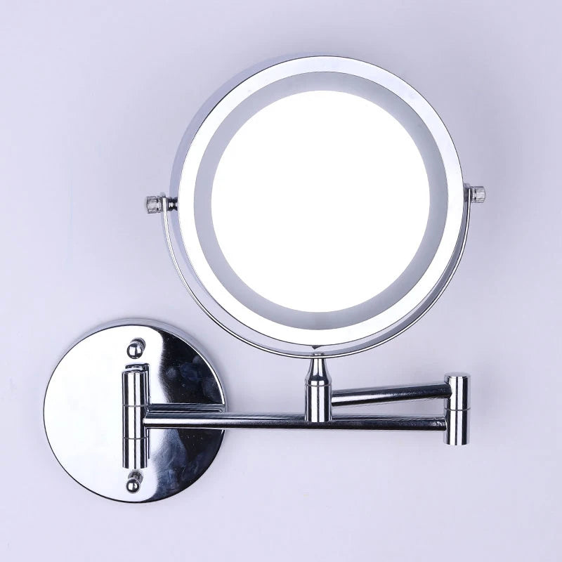 Wall Mounted Folding Arm Extend Bathroom Mirror With LED Light in USA.