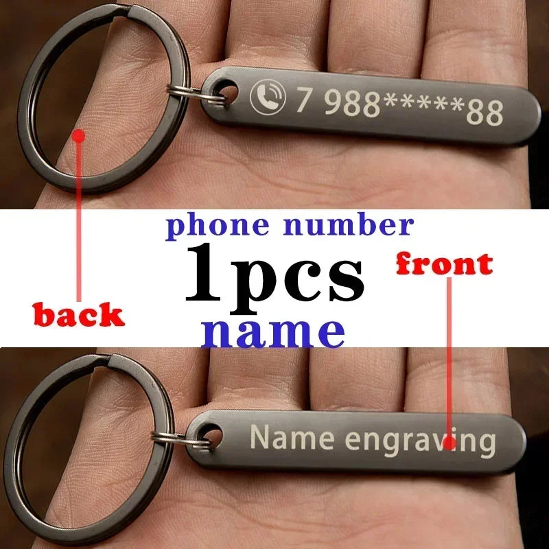 Customized Keyring Car Phone Number Name Gift in USA