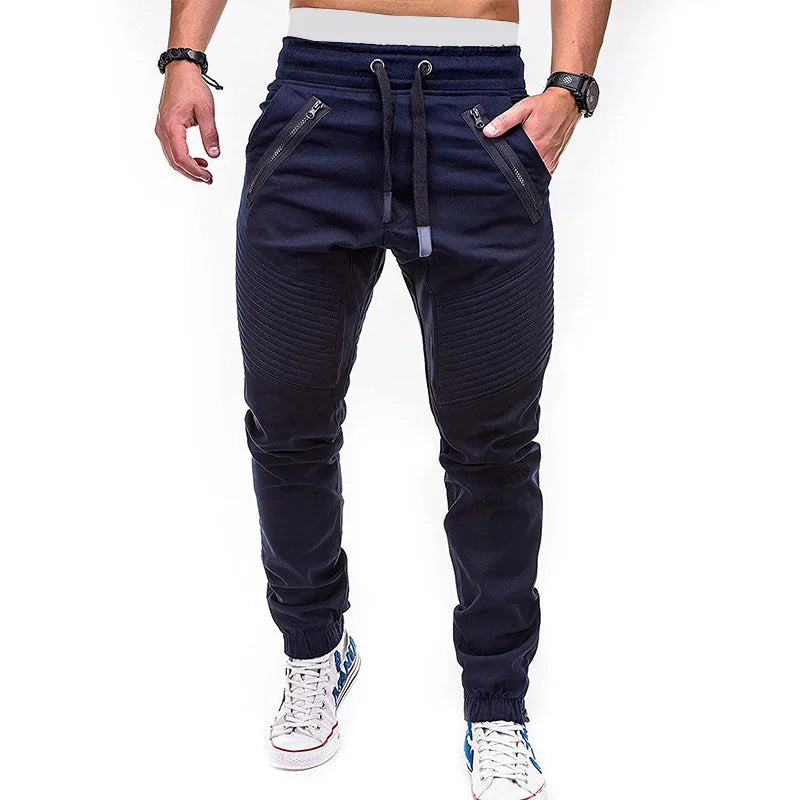 Men Pocket Long Pencil Pants Summer Low Elastic Waist in USA