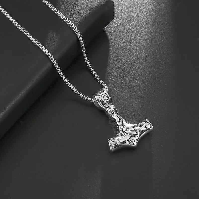 Stainless Steel Nordic Celtic Hammer Pendant Necklace in USA