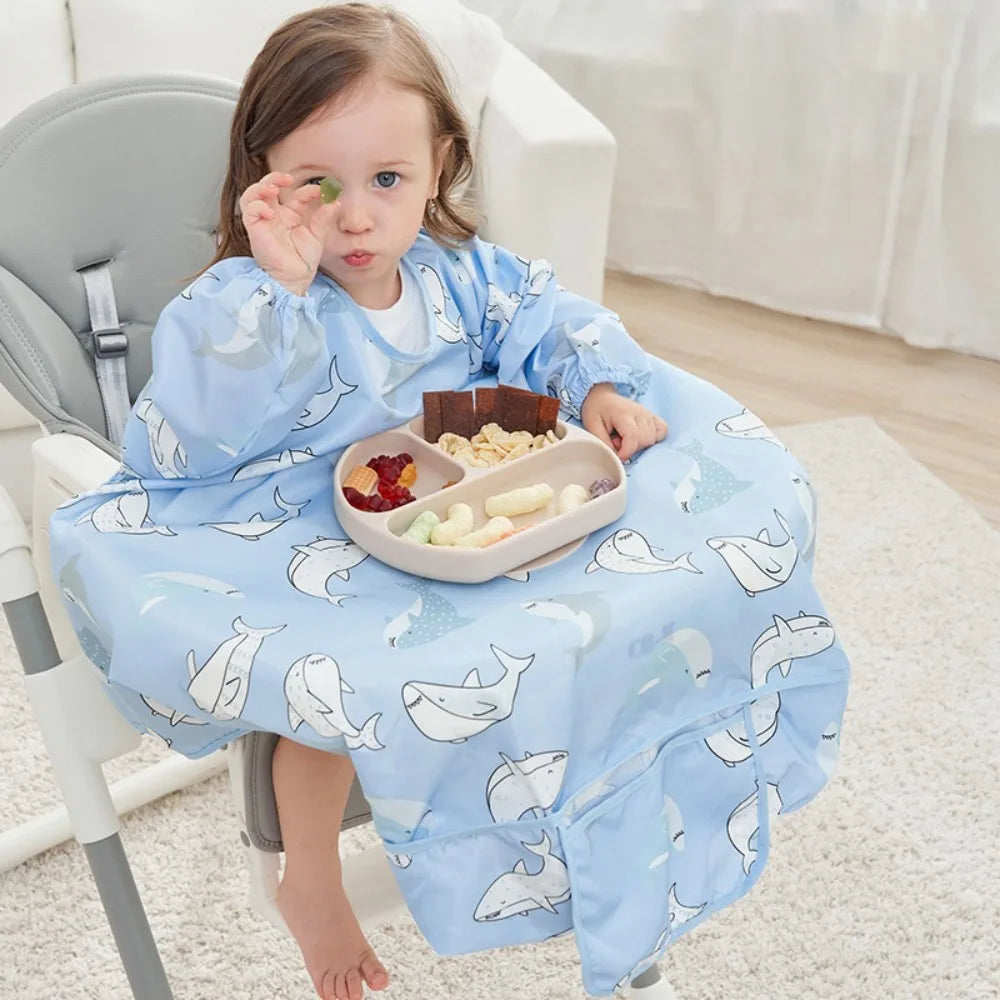 Waterproof Baby Long Sleeve Scarf Feeding Bib Weaning in USA