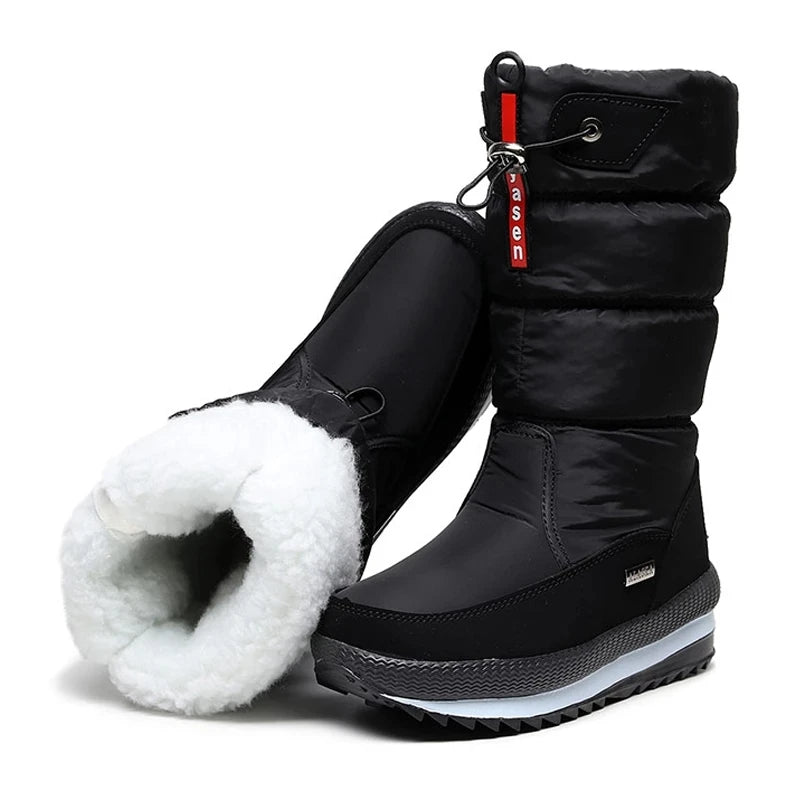 Women Snow Boots Platform Winter Boots Thick Plush Waterproof in USA