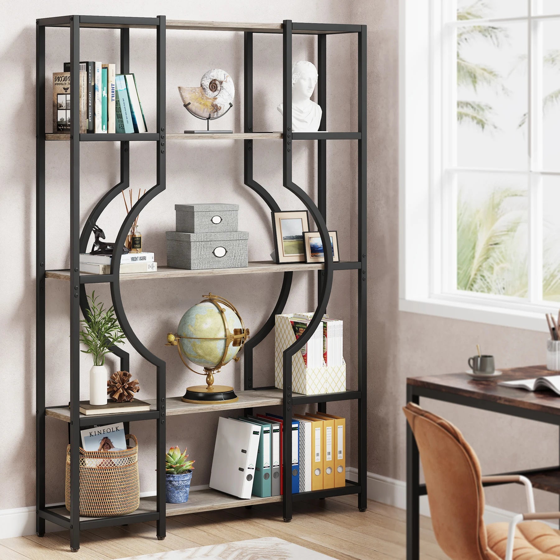 Tribesigns Bookshelf Bookcase, Vintage Tall Bookcase IN USA.