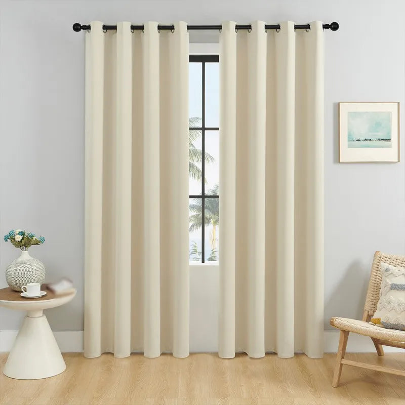 Panel Solid Color Blackout Curtain Room Darkening Light Reducing Curtain in USA