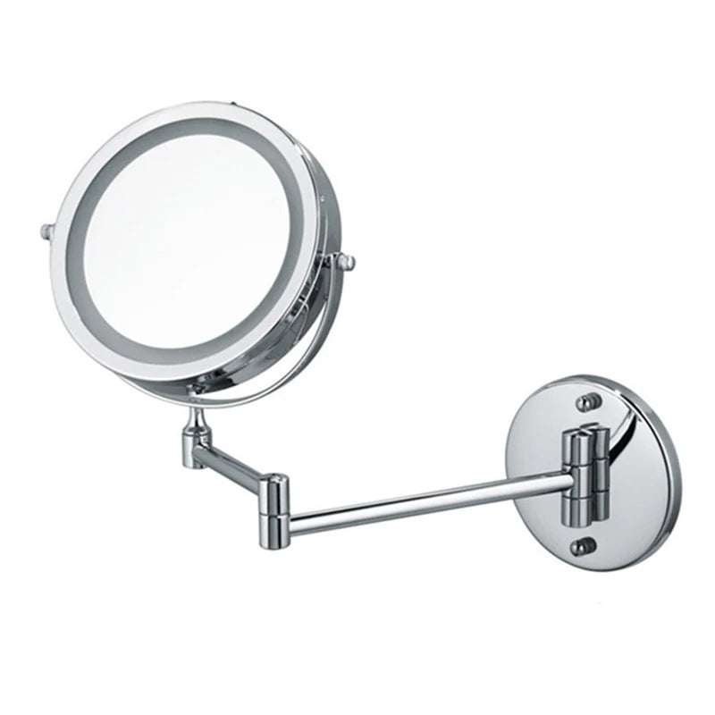 Wall Mounted Folding Arm Extend Bathroom Mirror With LED Light in USA.