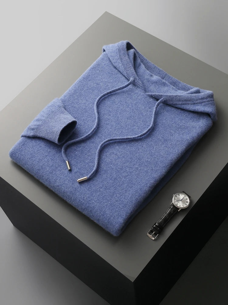 New Autumn Winter Men's Cashmere Hoodie Sweater IN USA.