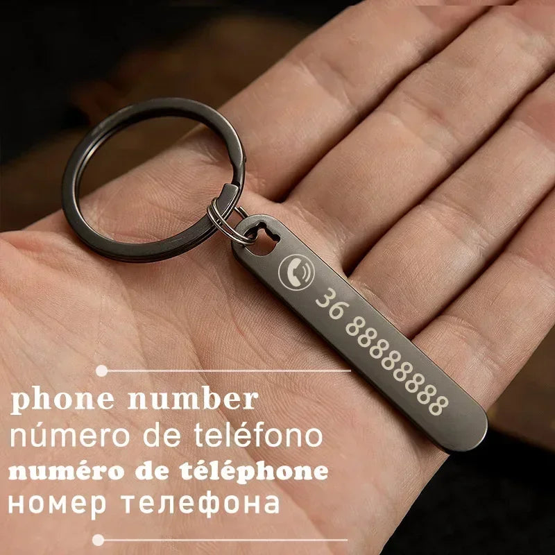 Customized Keyring Car Phone Number Name Gift in USA