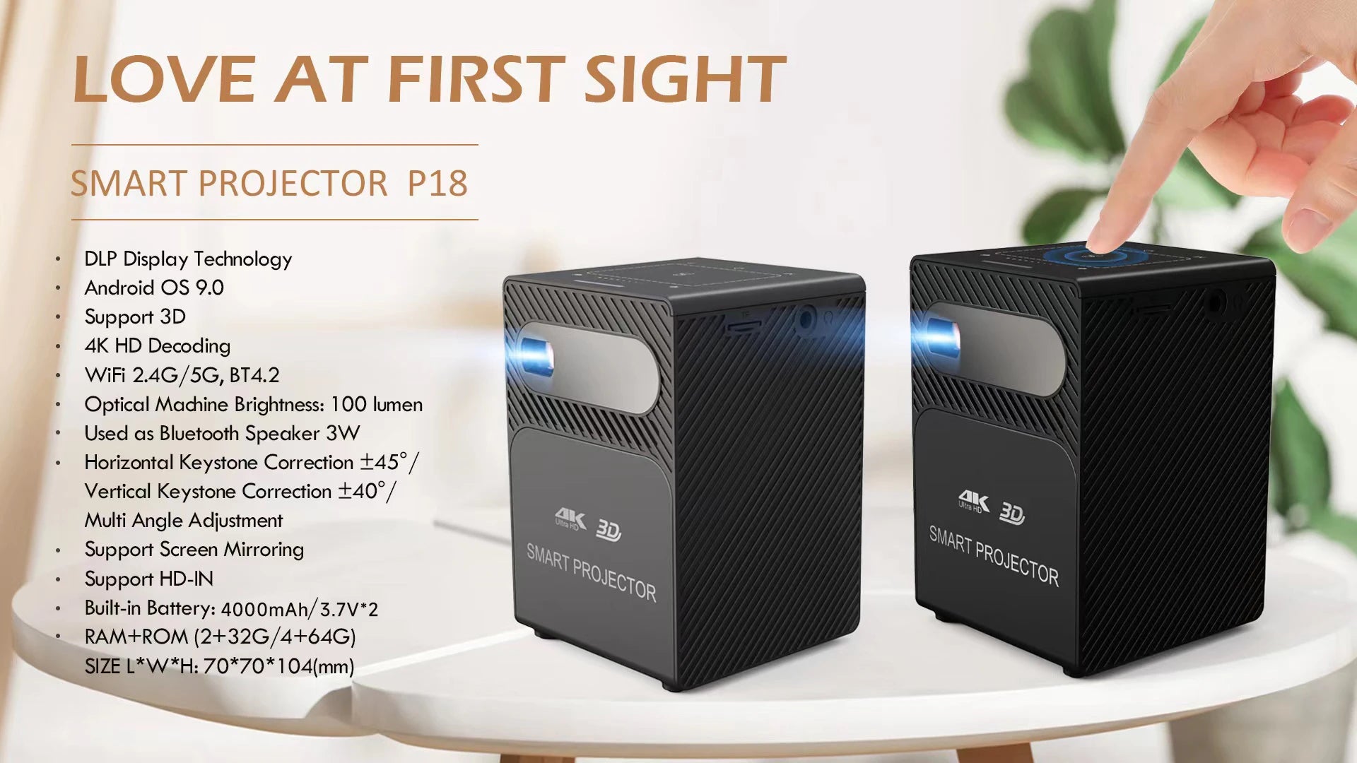 Mini Portable 4K Pro Projector Smart Home Theater LED in USA.