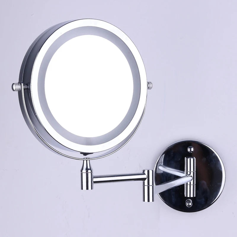 Wall Mounted Folding Arm Extend Bathroom Mirror With LED Light in USA.