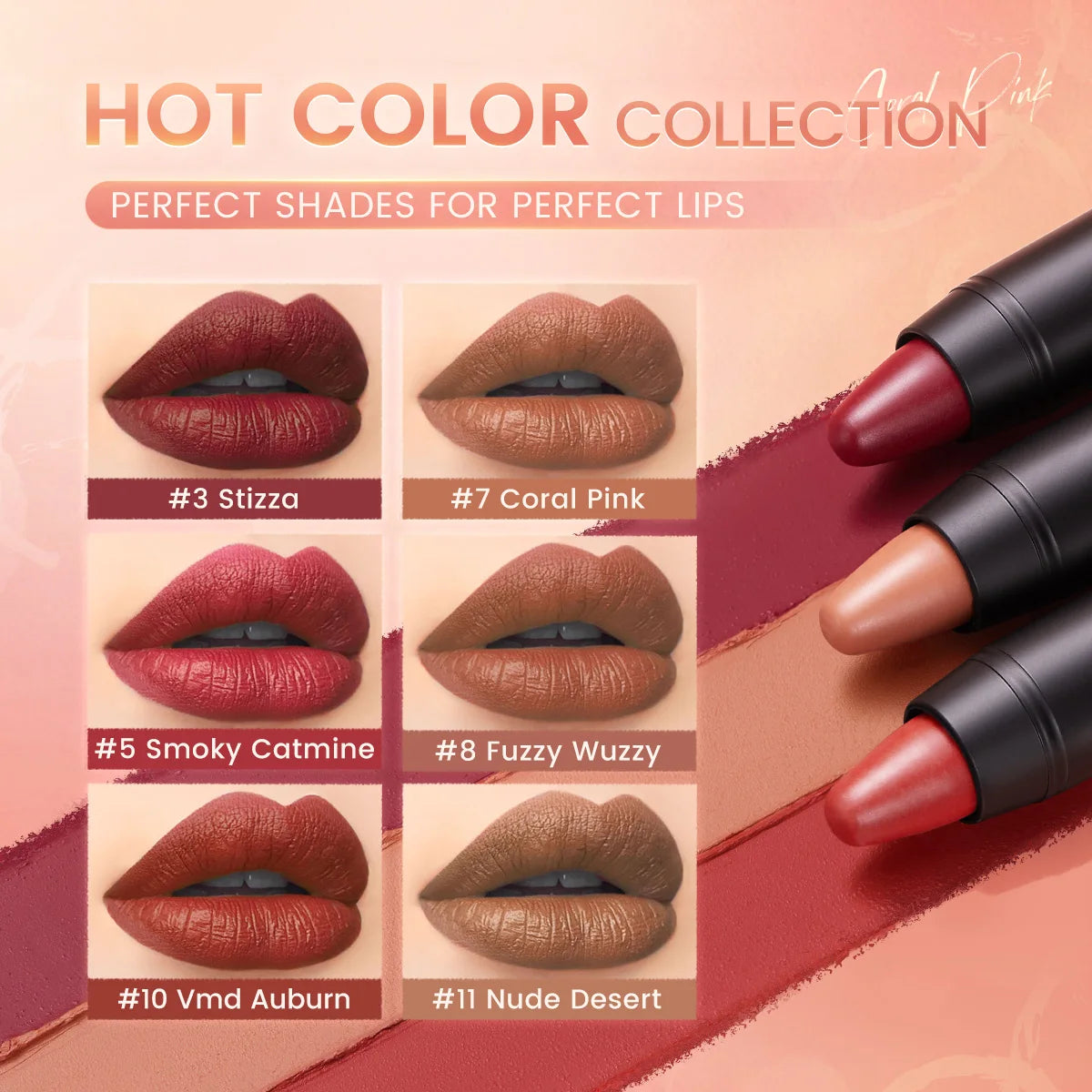 FOCALLURE Colors Matte Lipstick Long Lasting Waterproof Sexy in USA