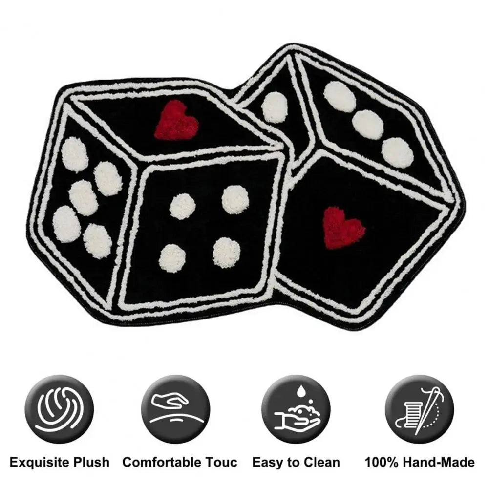 Floor Mat Dice Pattern Imitation Cashmere Kitchen Rug in USA.