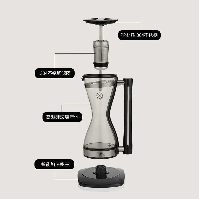 Syphon Coffee Brewer Home Hand Brewed Coffee Pot with Heating in USA.