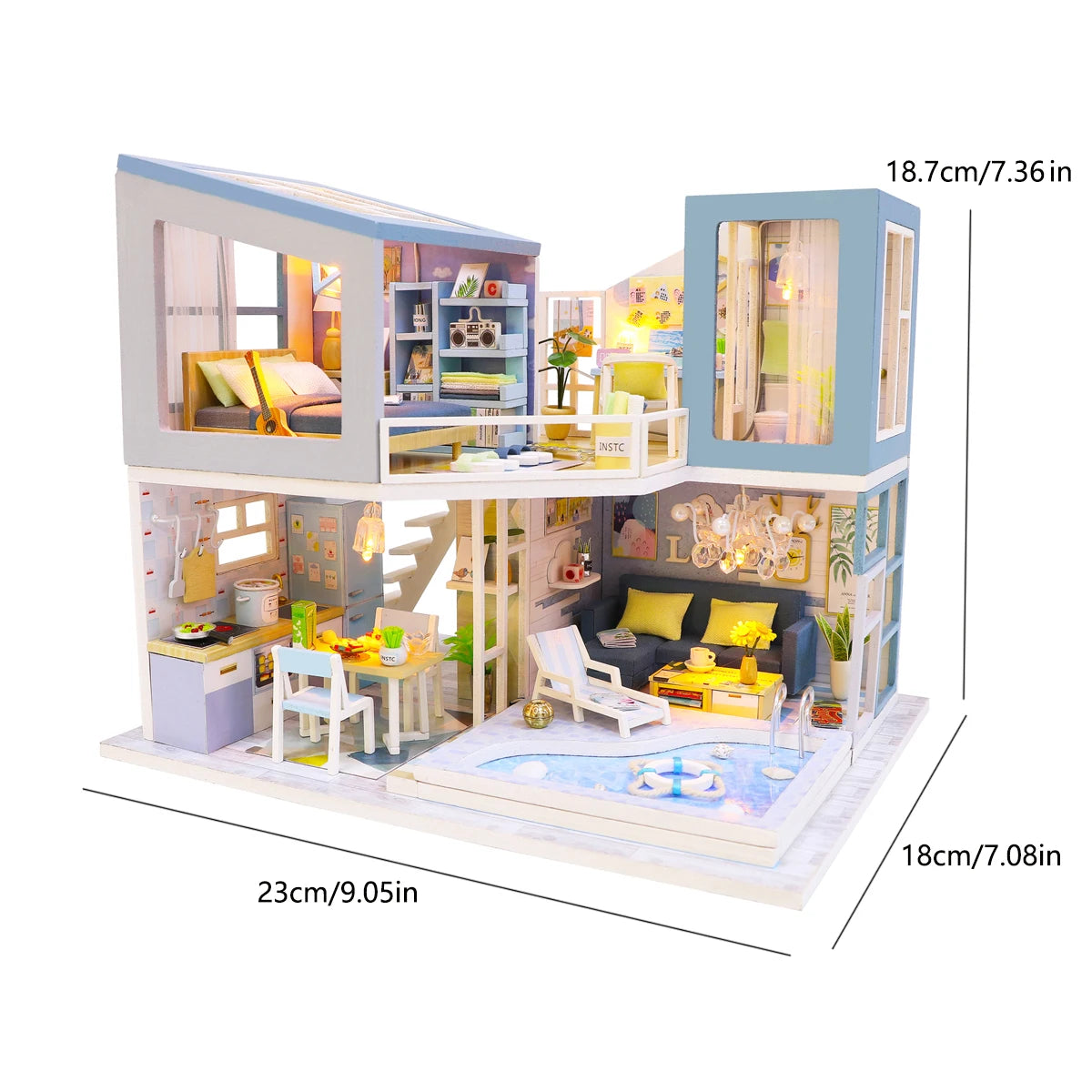 Baby House Kit Mini DIY Handmade 3D Puzzle Assembly Building Villa Mod