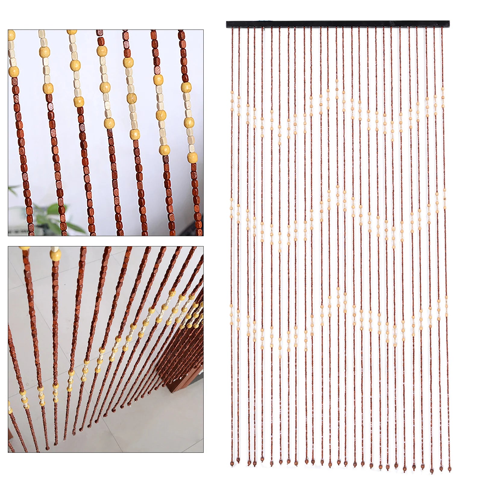 Natural Wood Bamboo Beaded Curtain Fly Screen in USA