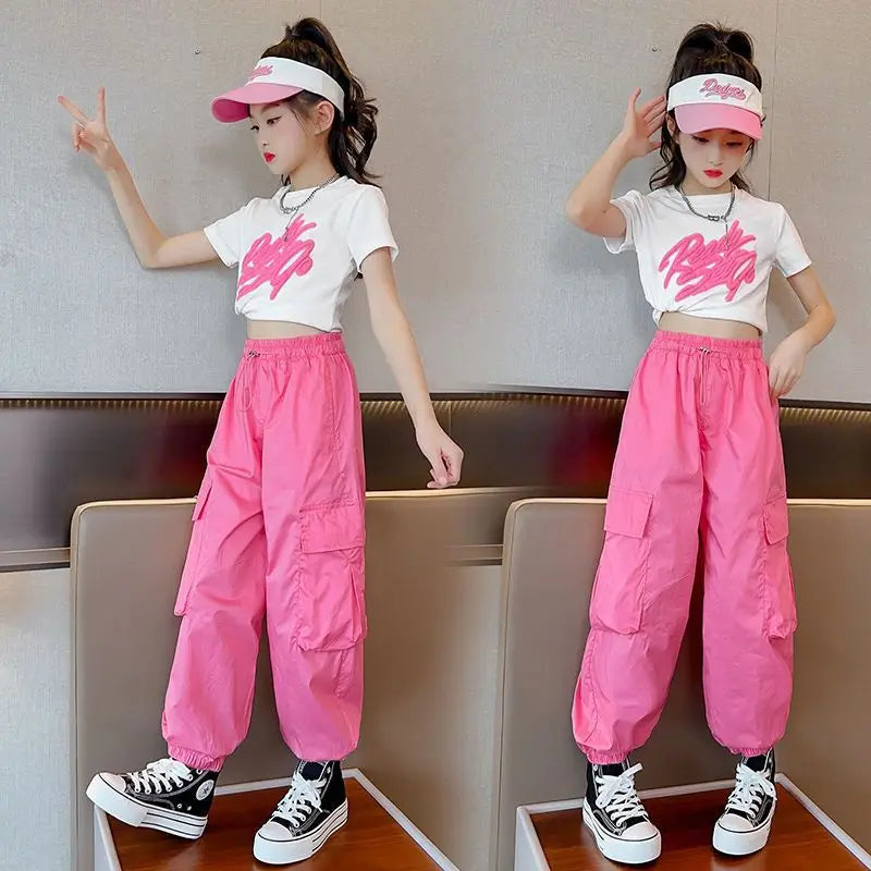 Kids Hip Hop Joggers Pants Girls Cargo Pants Teenage in USA