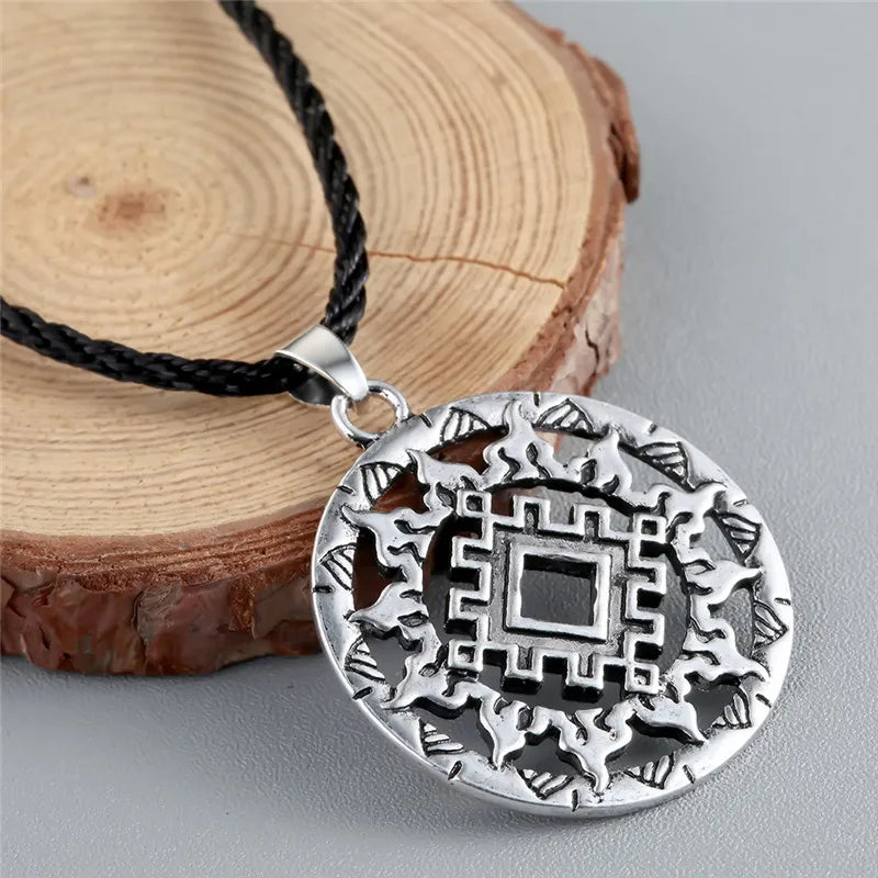 Viking Valknut Pendant Men's Necklace Women Round Pagan in USA