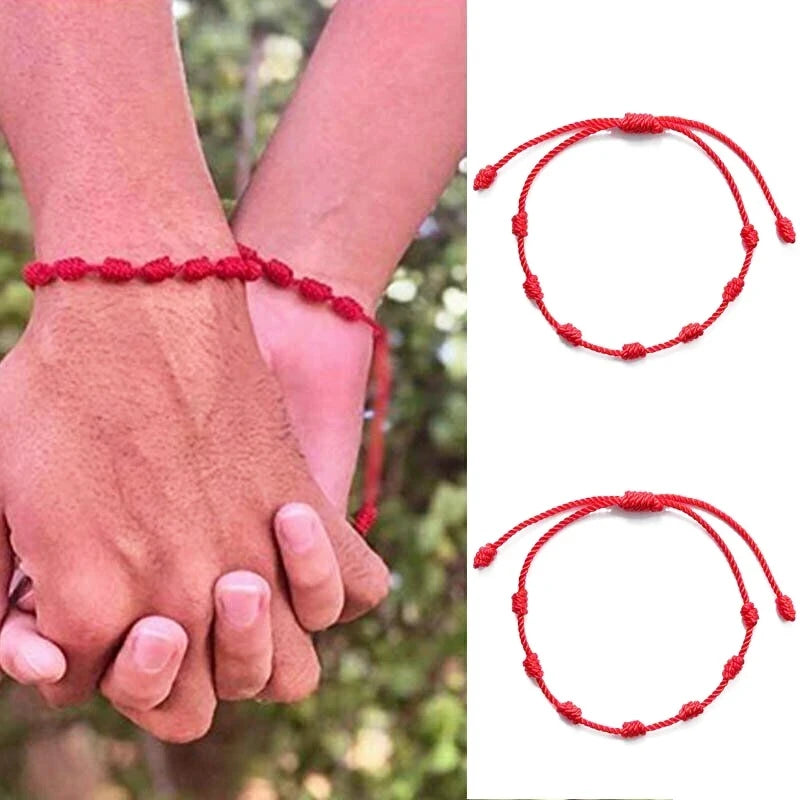 Knots Red Black String Bracelet For Protection Lucky Amulet in USA.