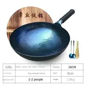 Iron Wok Pan Traditional Hammered Iron Woks Frying in USA.