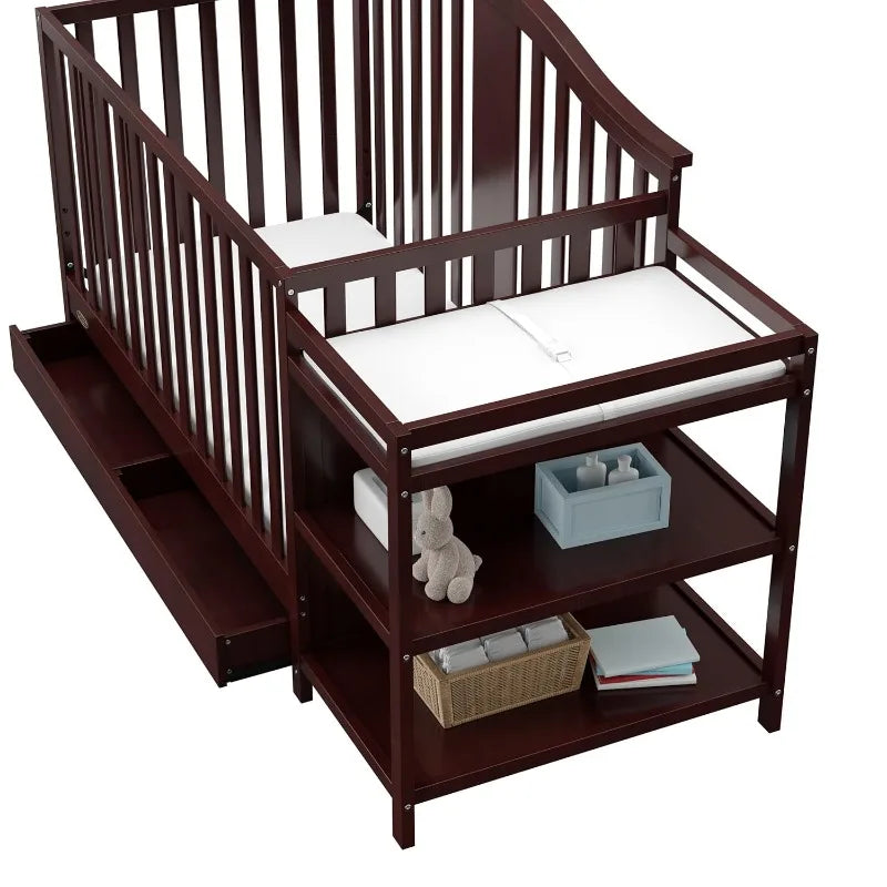 Convertible Crib Changer with Drawer (White) in USA