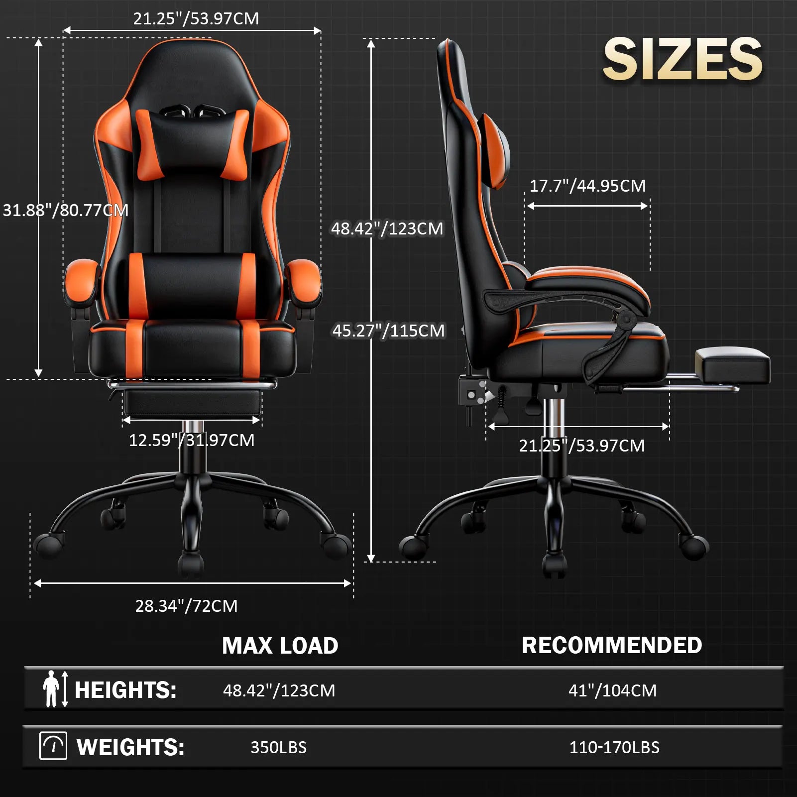 Gaming Chair Footrest, PU Leather Video Game Chairs IN USA.