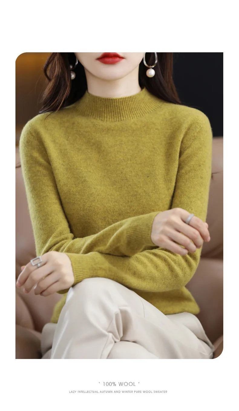 Pure Wool Half-neck Pullover In Autumn And Winter New Cashmere in USA