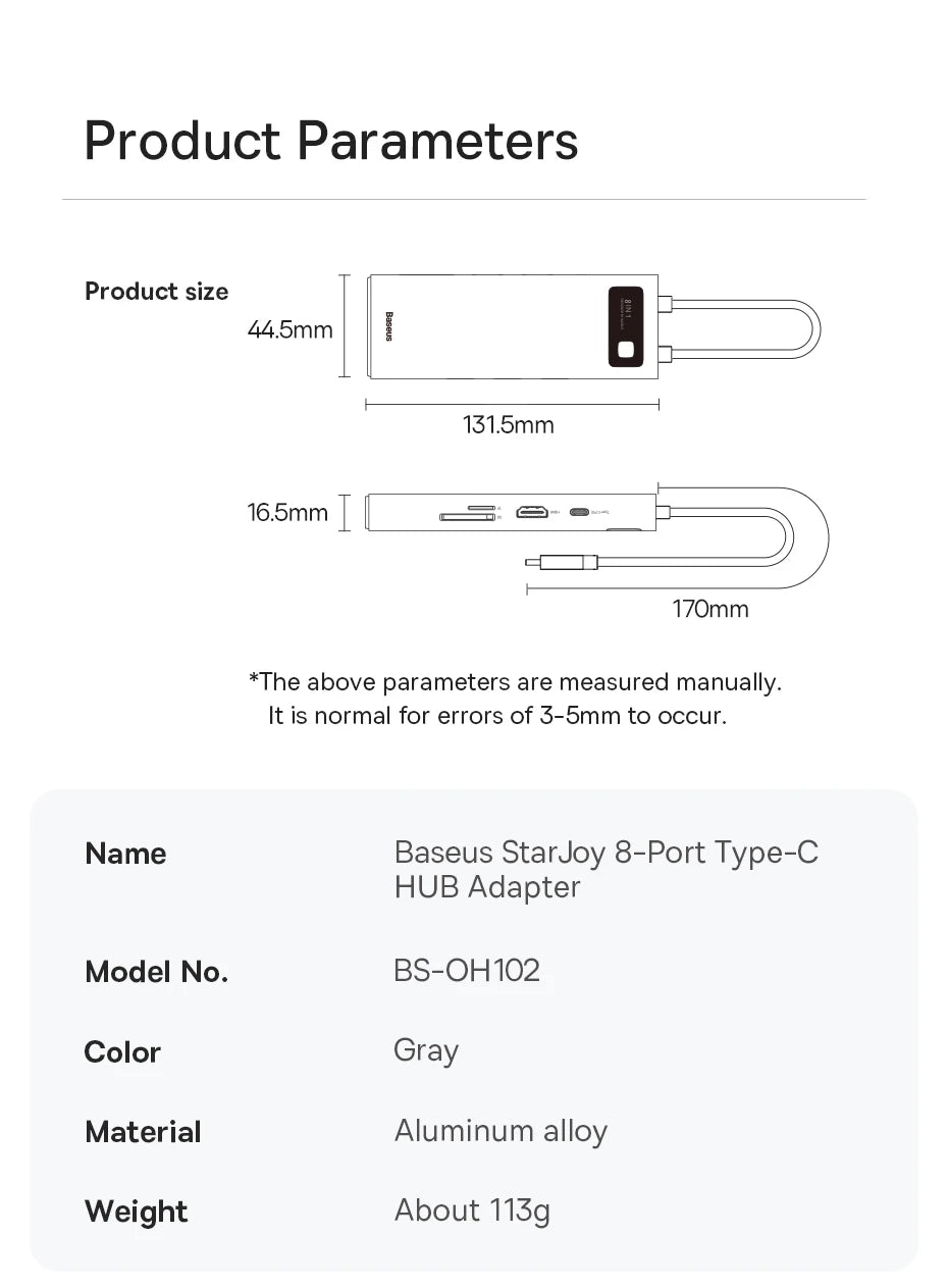 Baseus USB Hub Type C to HDMI-compatible USB IN USA.