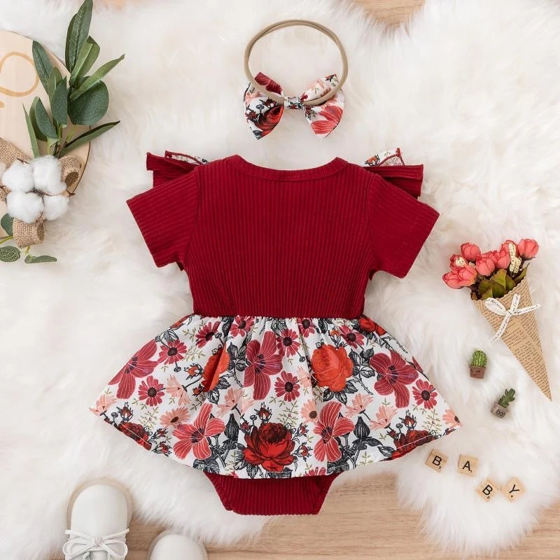 Jumpsuit Cotton Dress Newborn Floral Clothes in USA