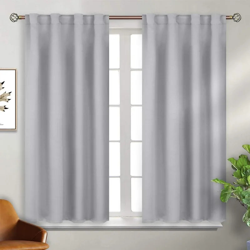 Navy Blue Elegant Blackout Curtains Rod Pocket in USA