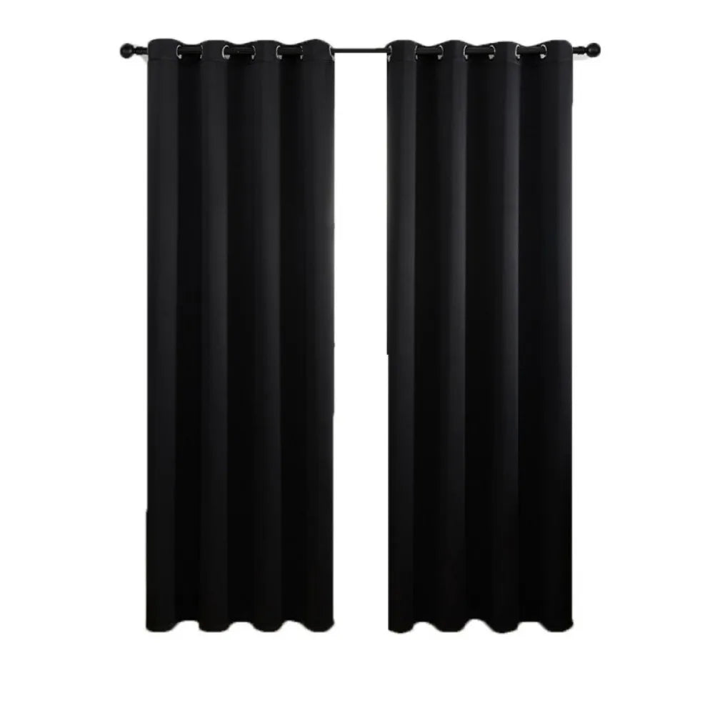 Thickened Blackout Curtains A Pair Push Pull Rings in USA