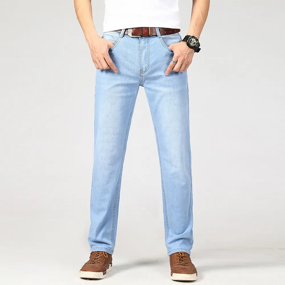 Wthinlee Spring Summer Business Jeans Men Light Blue in USA