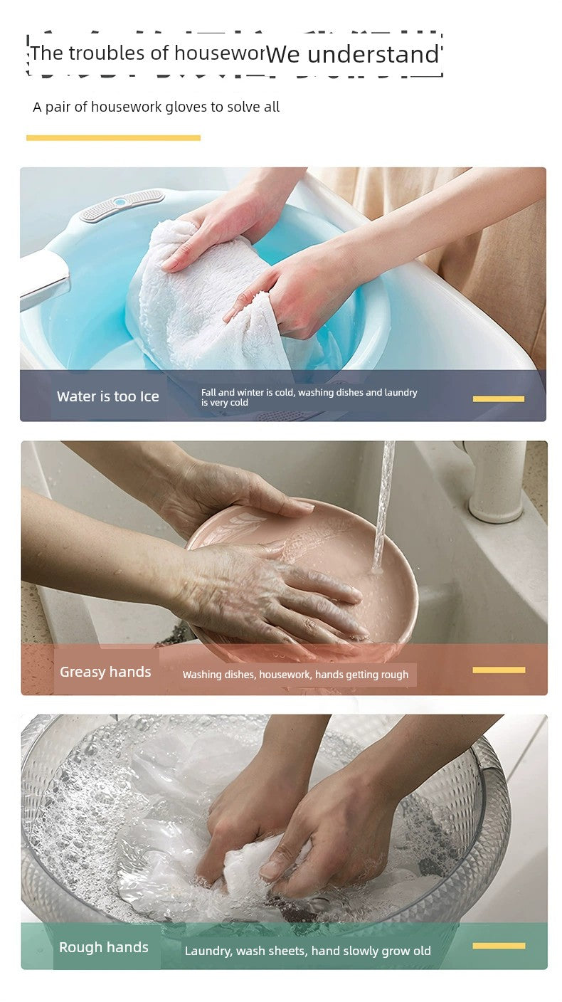 Rubber Fleece-lined Winter Durable Household Dishwashing Glove in USA.