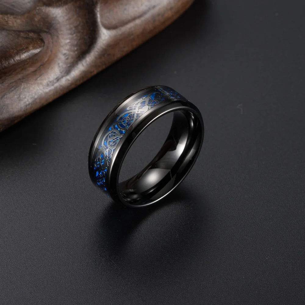 Punk Viking Dragon Black Tungsten Wedding Ring Set in USA