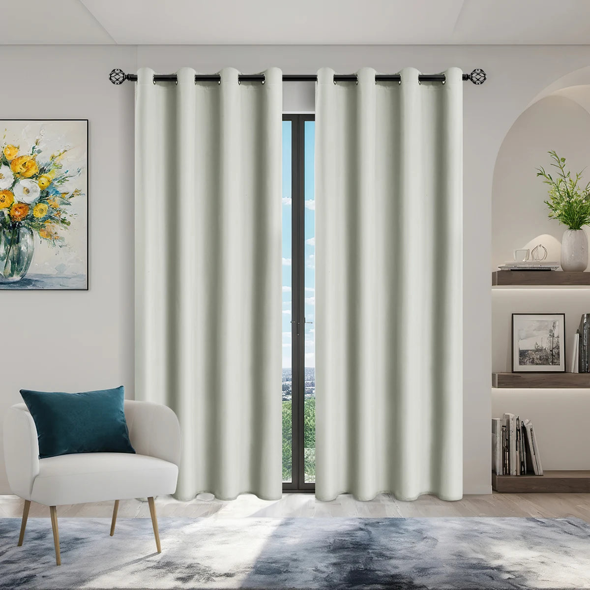 Solid color full shading sun protection Blackout curtains in USA