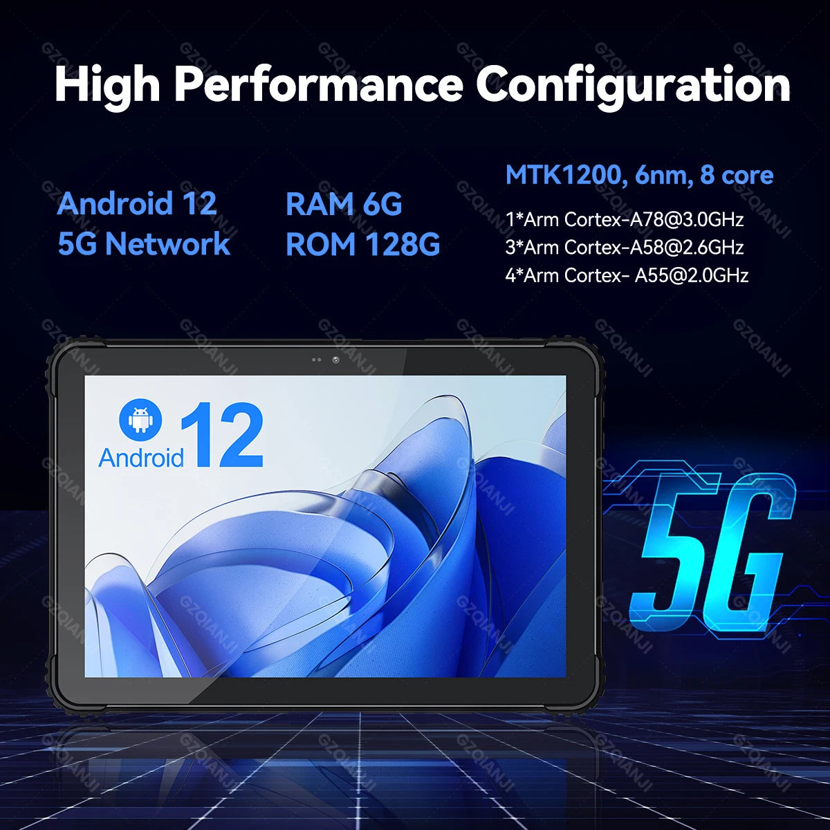 5G Industrial Android 12 Tablet Rugged PDA Triple Defence in USA.