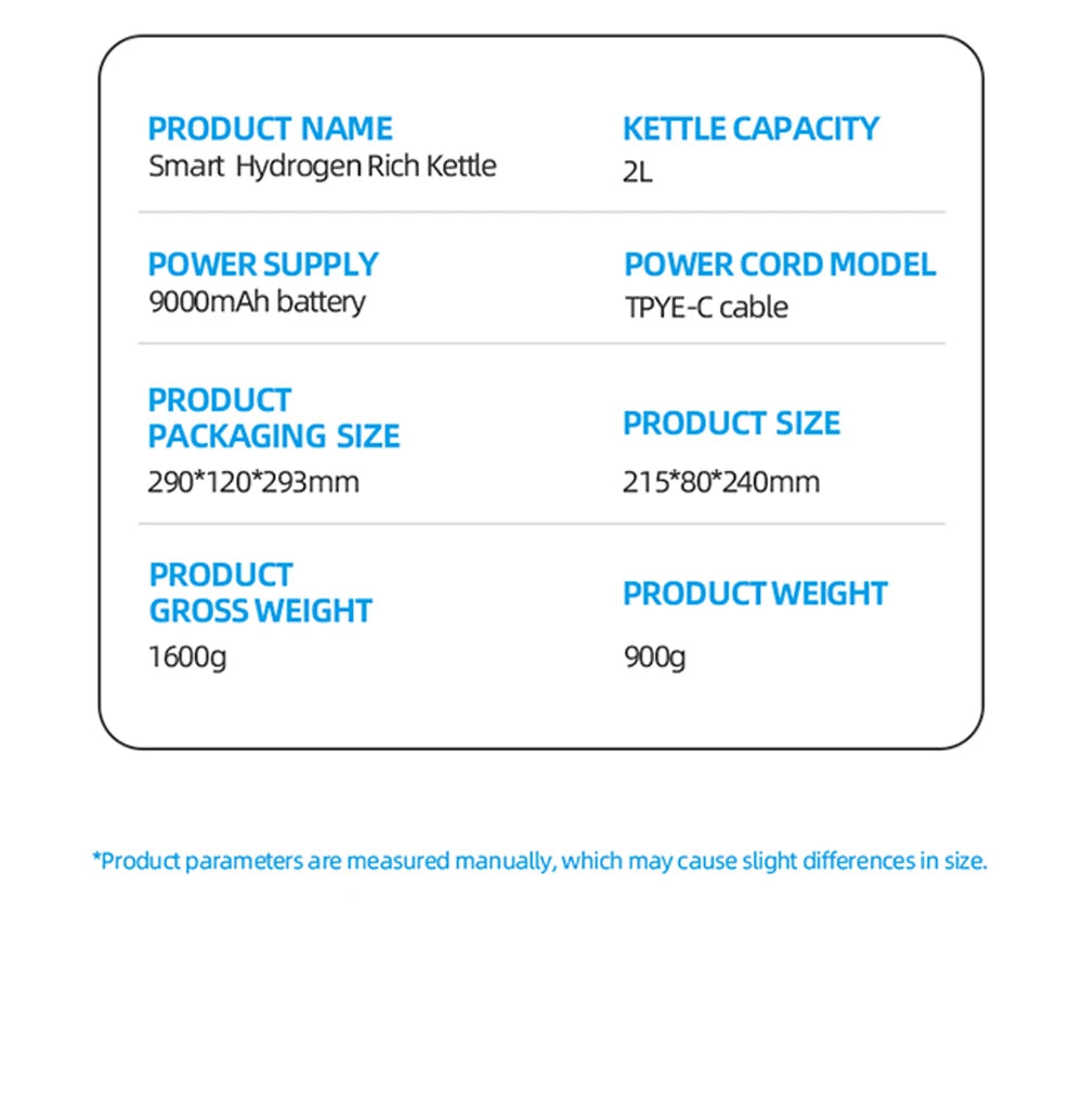 Hydrogen Water Pitcher,Hydrogen Kettle,2000ml Large Capacity in USA.