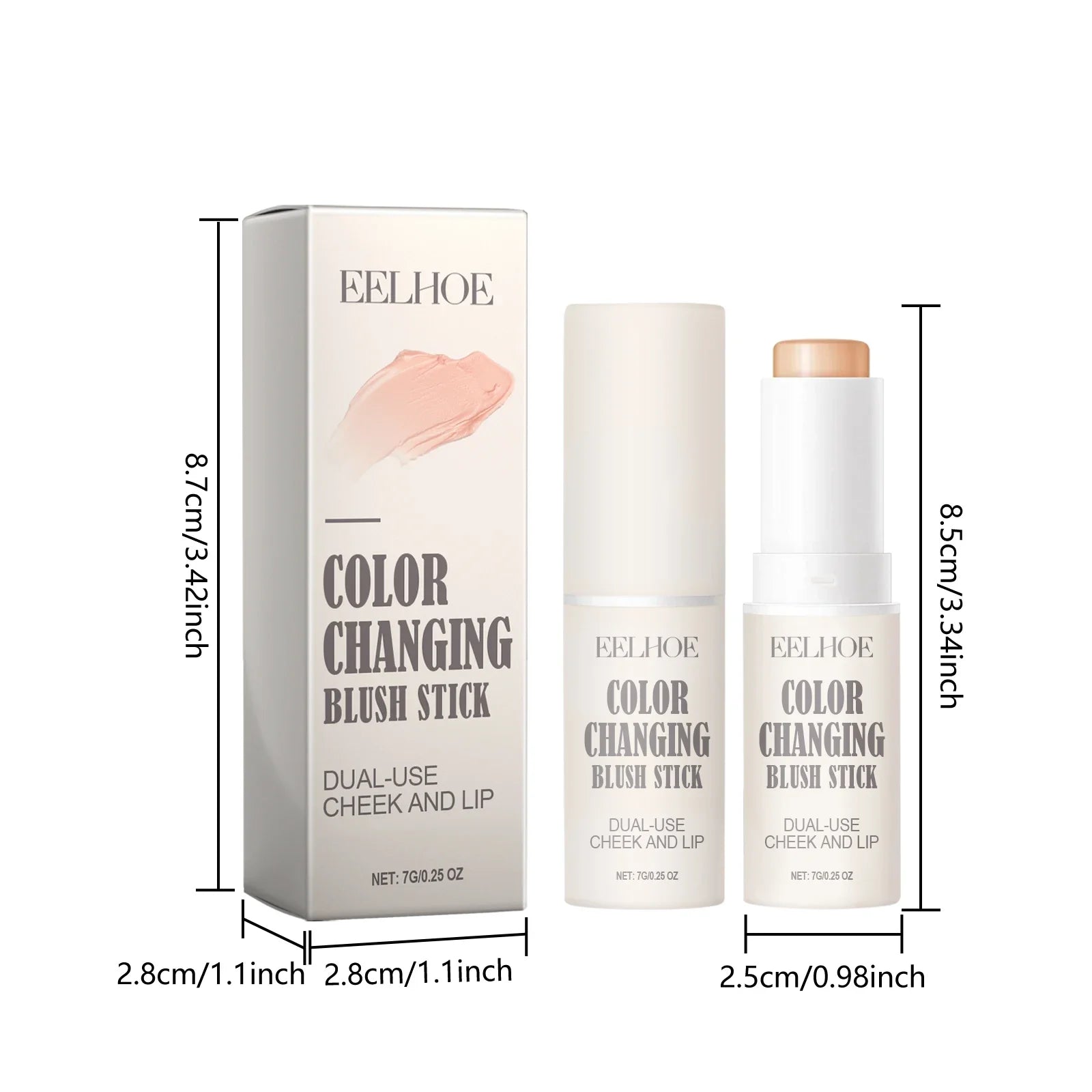 EELHOE Face Blush Stick Color Change Blush Cheek Lip in USA