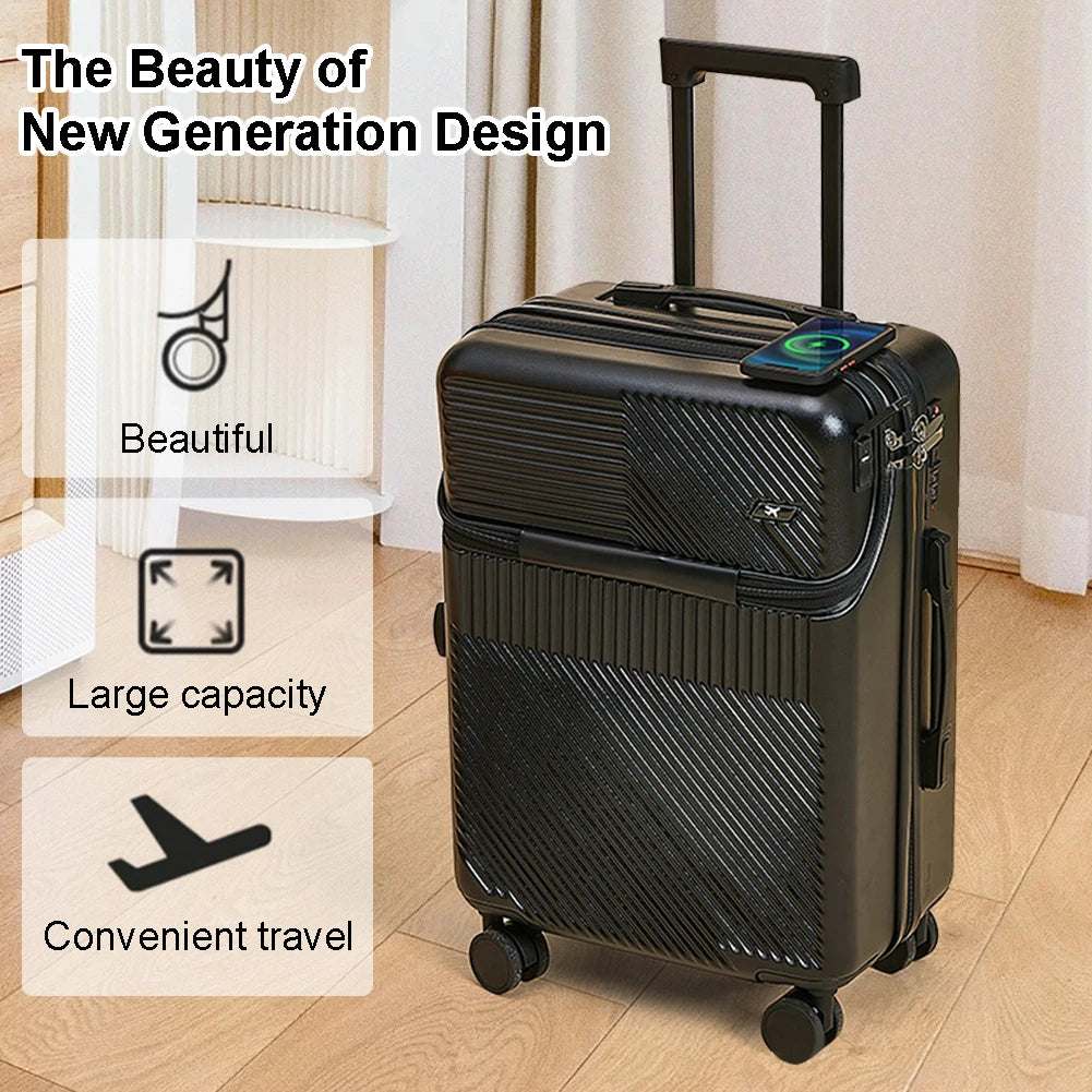 Opening Roller Trolley Case ABS Men Travel Suitcase in USA