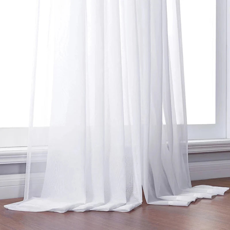 White Sheer Curtains For Living Room Window Voile Tulle IN USA.