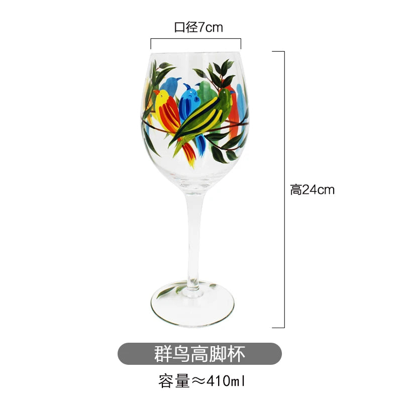 Hand Painted Wine Glass, Champagne Cup, Goblet, Crystal Cups in USA.