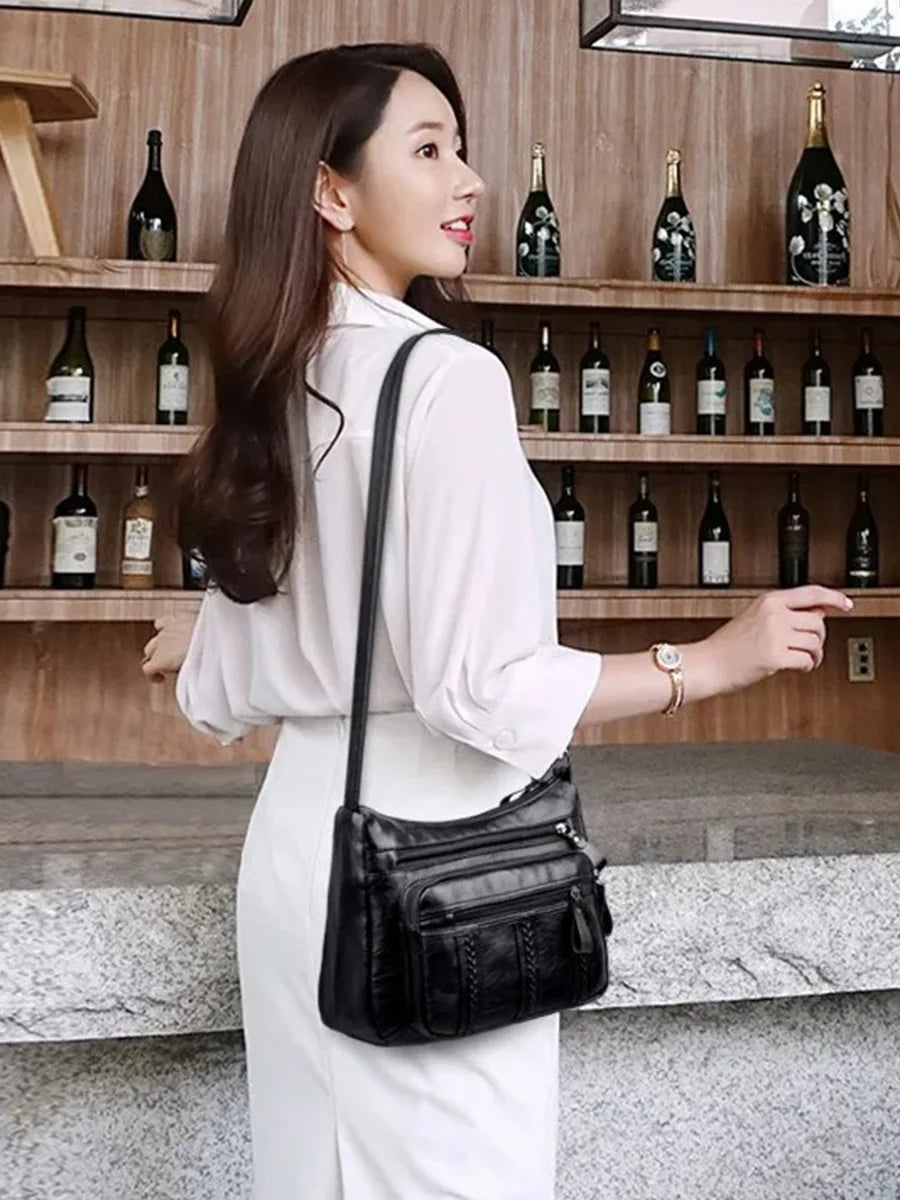 Soft Leather Ladies Fashion Simple Shoulder Bags in USA