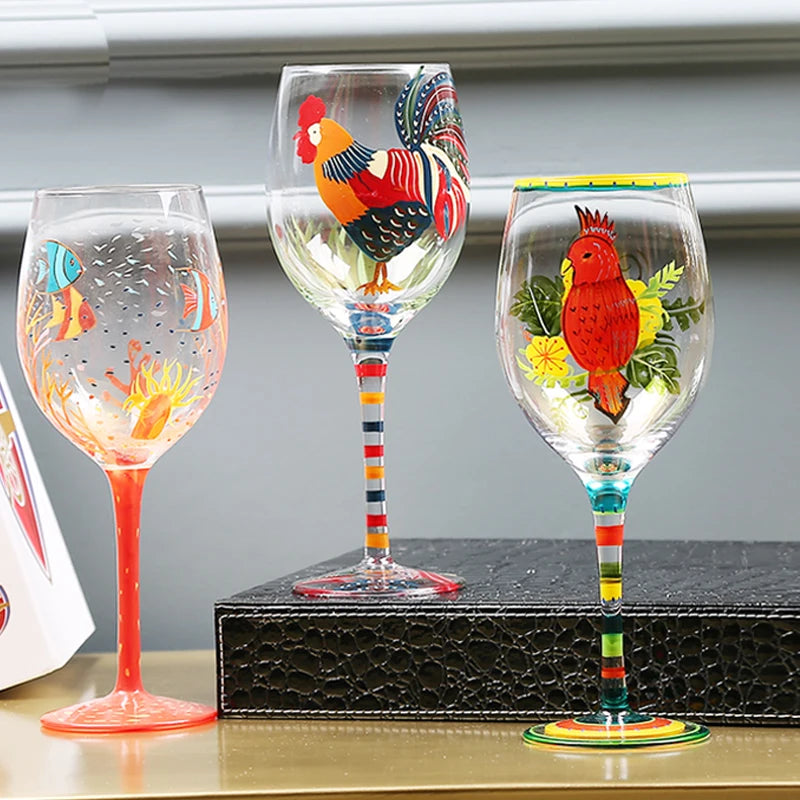 Hand Painted Wine Glass, Champagne Cup, Goblet, Crystal Cups in USA.