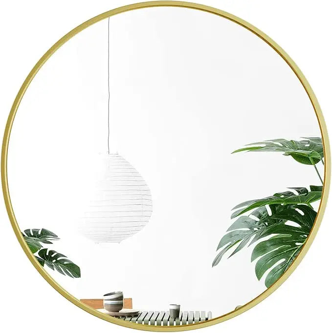 Round Wall Mirror Large Gold Wall Mounted Circle Mirror in USA.