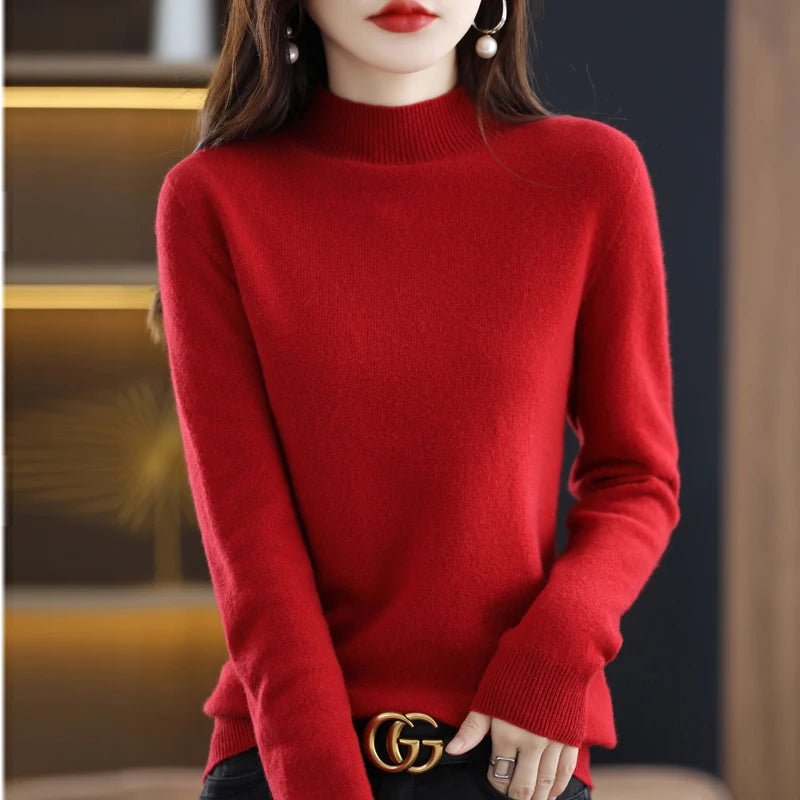 Pure Wool Half-neck Pullover In Autumn And Winter New Cashmere in USA