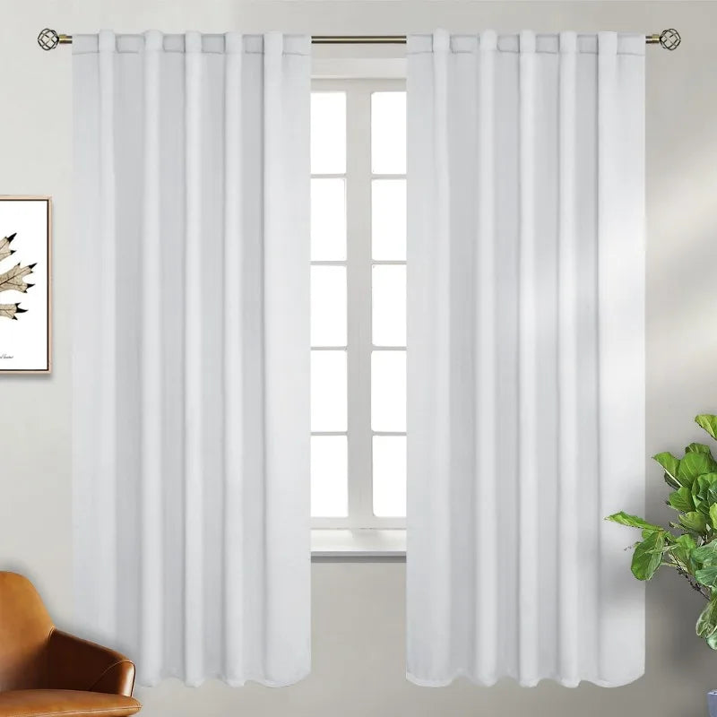 Navy Blue Elegant Blackout Curtains Rod Pocket in USA