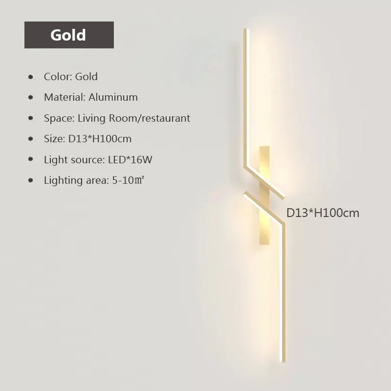 LED Wall Lamp Modern Minimalist Strip Wall Decor Lights Lighting IN USA.