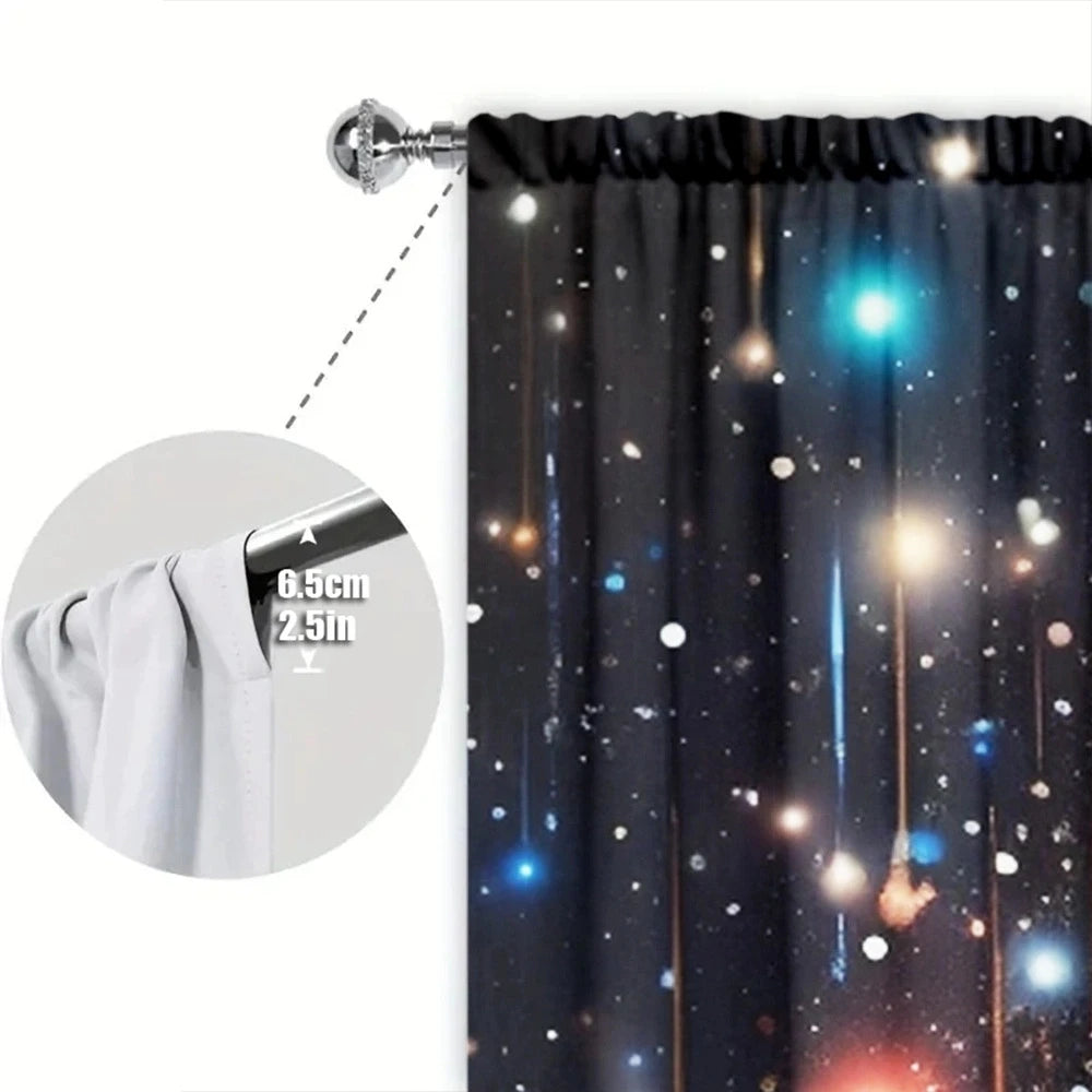 Colorful Galaxy Curtain for Home Decor - Rod Pocket Window in USA