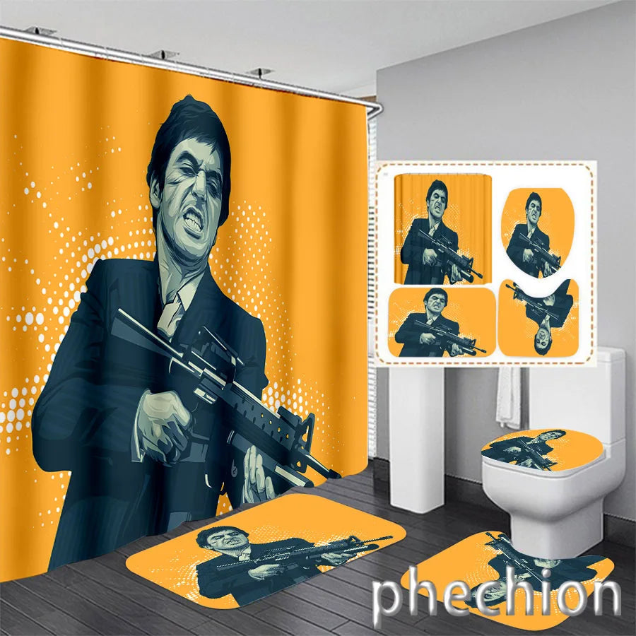 3D Print Scarface Shower Curtain Waterproof Bathroom Curtain in USA.